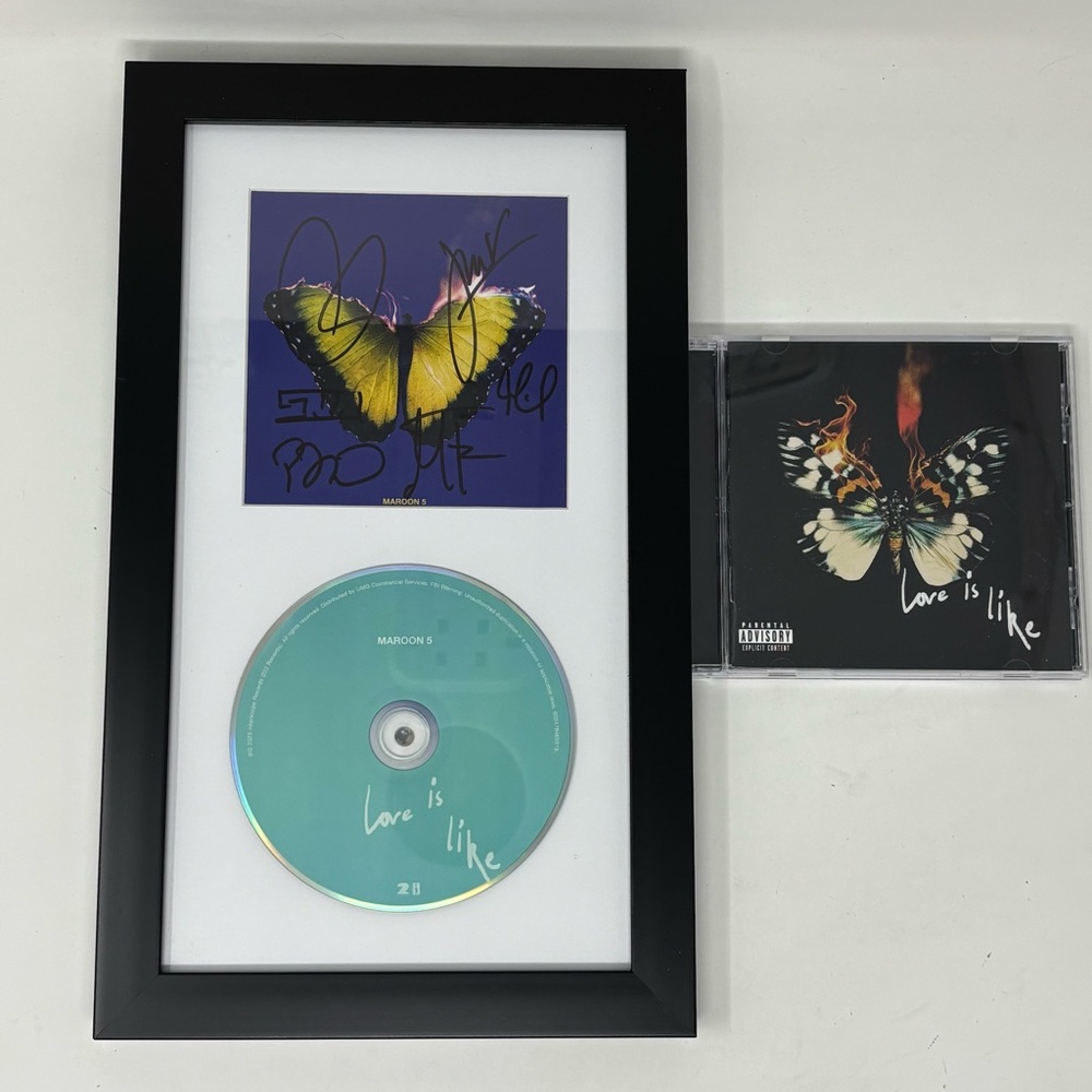 MAROON 5 LOVE IS LIKE SIGNED AUTOGRAPHED FRAMED CD ADAM LEVINE +